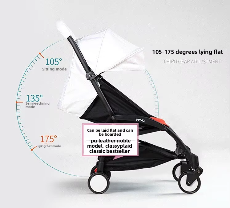 Ultralight Compact Travel Baby Stroller, Reversible Seat Multi-Recline Airplane Carry-On Portable Pram, Color Customizable