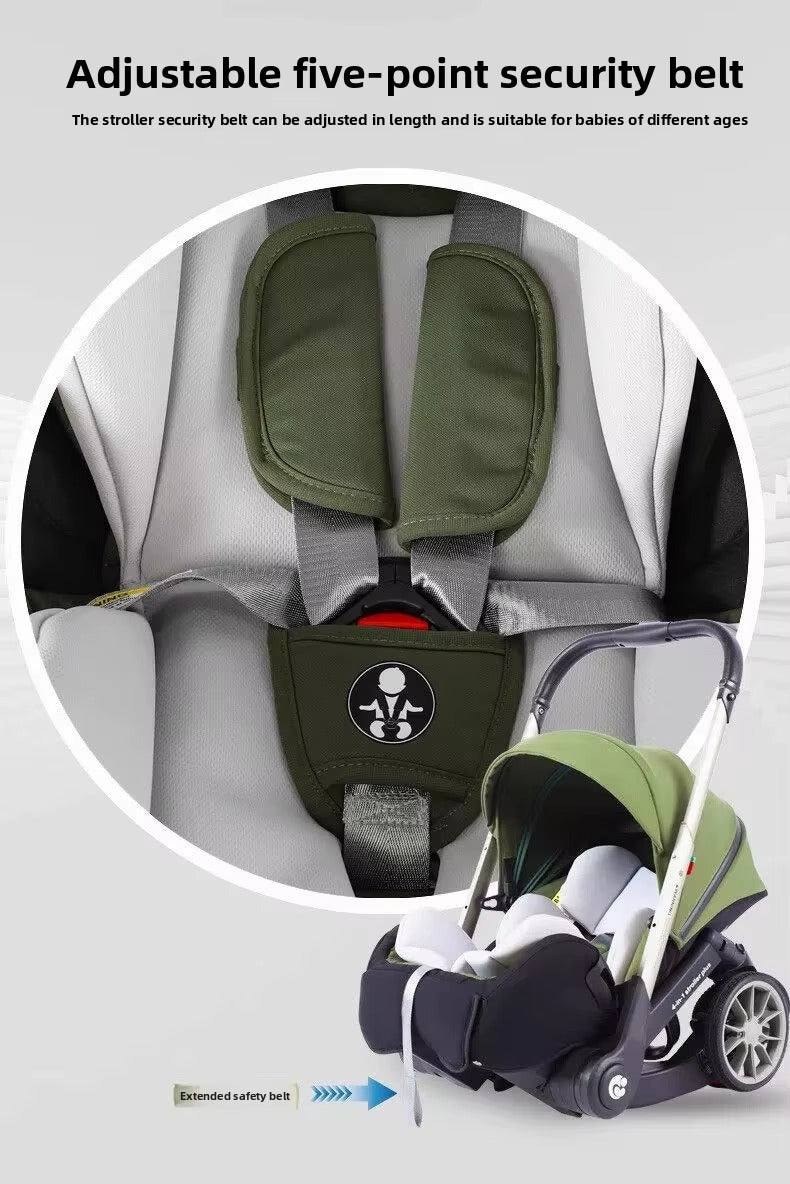 4-in-1 Stroller Travel System Infant Car Seats & Compact Foldable Baby Carriages Combo for Coches Para Bebes Baby Strollers