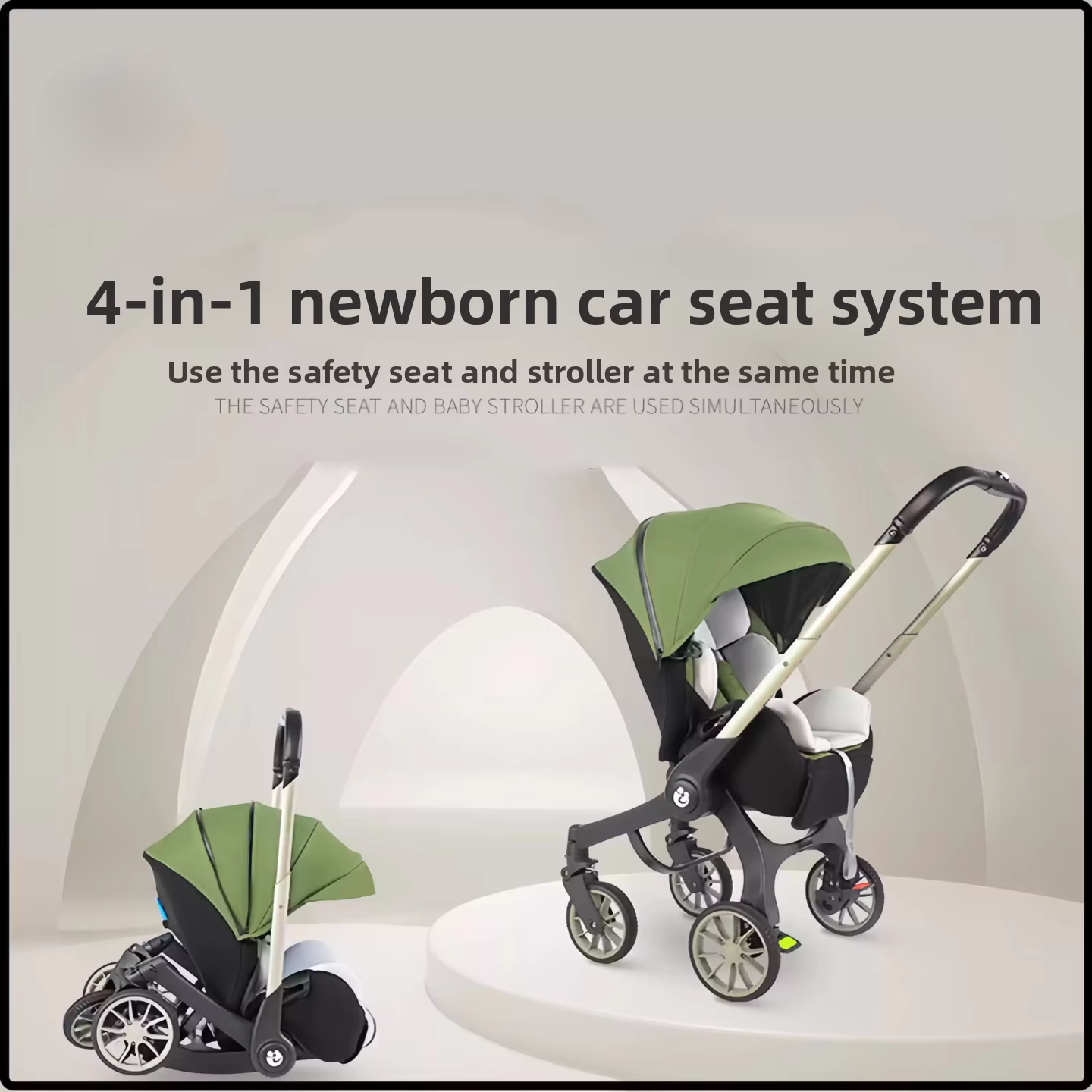 4-in-1 Stroller Travel System Infant Car Seats & Compact Foldable Baby Carriages Combo for Coches Para Bebes Baby Strollers