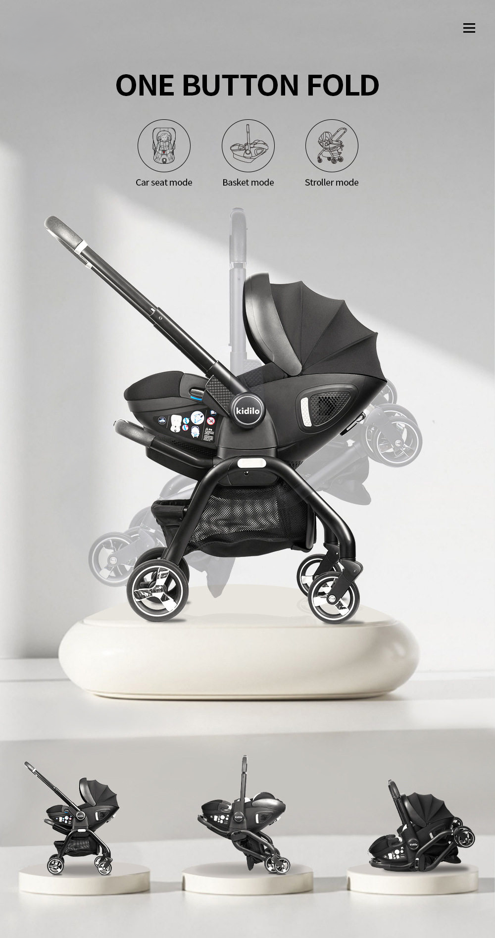 Portable Baby Stroller with Safety Seat – Lightweight Newborn & Toddler Travel Pushchair