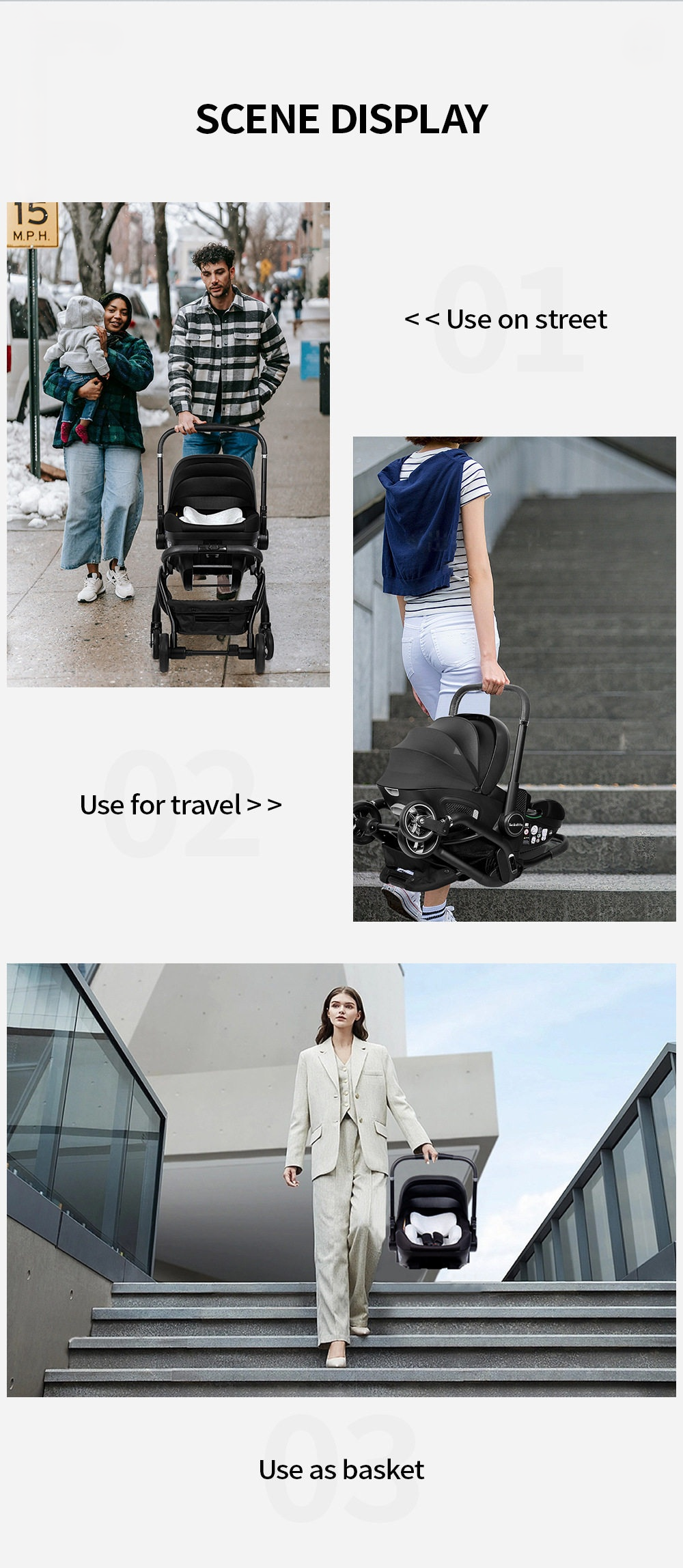Portable Baby Stroller with Safety Seat – Lightweight Newborn & Toddler Travel Pushchair