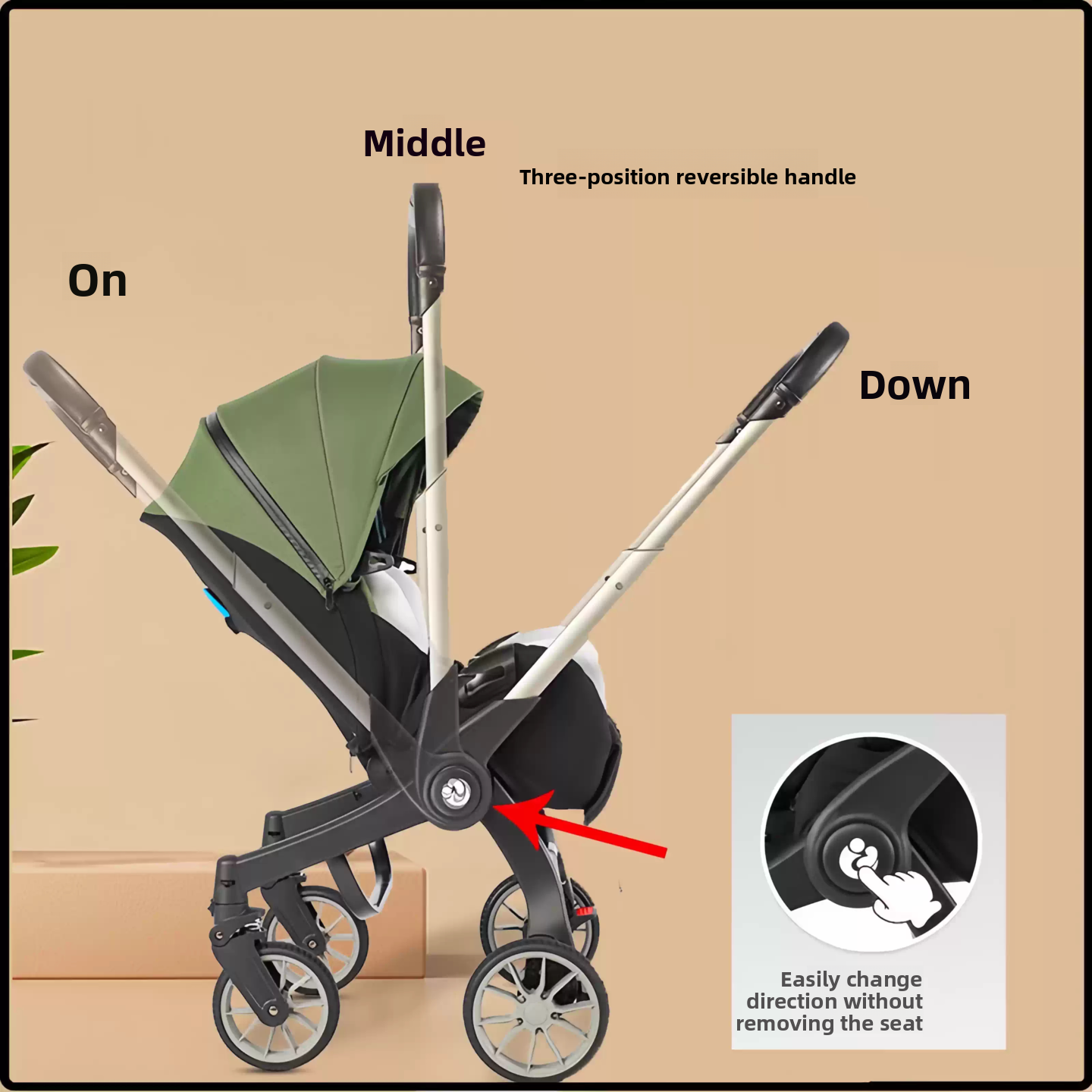 4-in-1 Stroller Travel System Infant Car Seats & Compact Foldable Baby Carriages Combo for Coches Para Bebes Baby Strollers